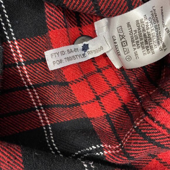 Rainforest Shirt Mens L Red Plaid Flannel Shacket Cotton Button Up Lumberjack - Picture 7 of 9